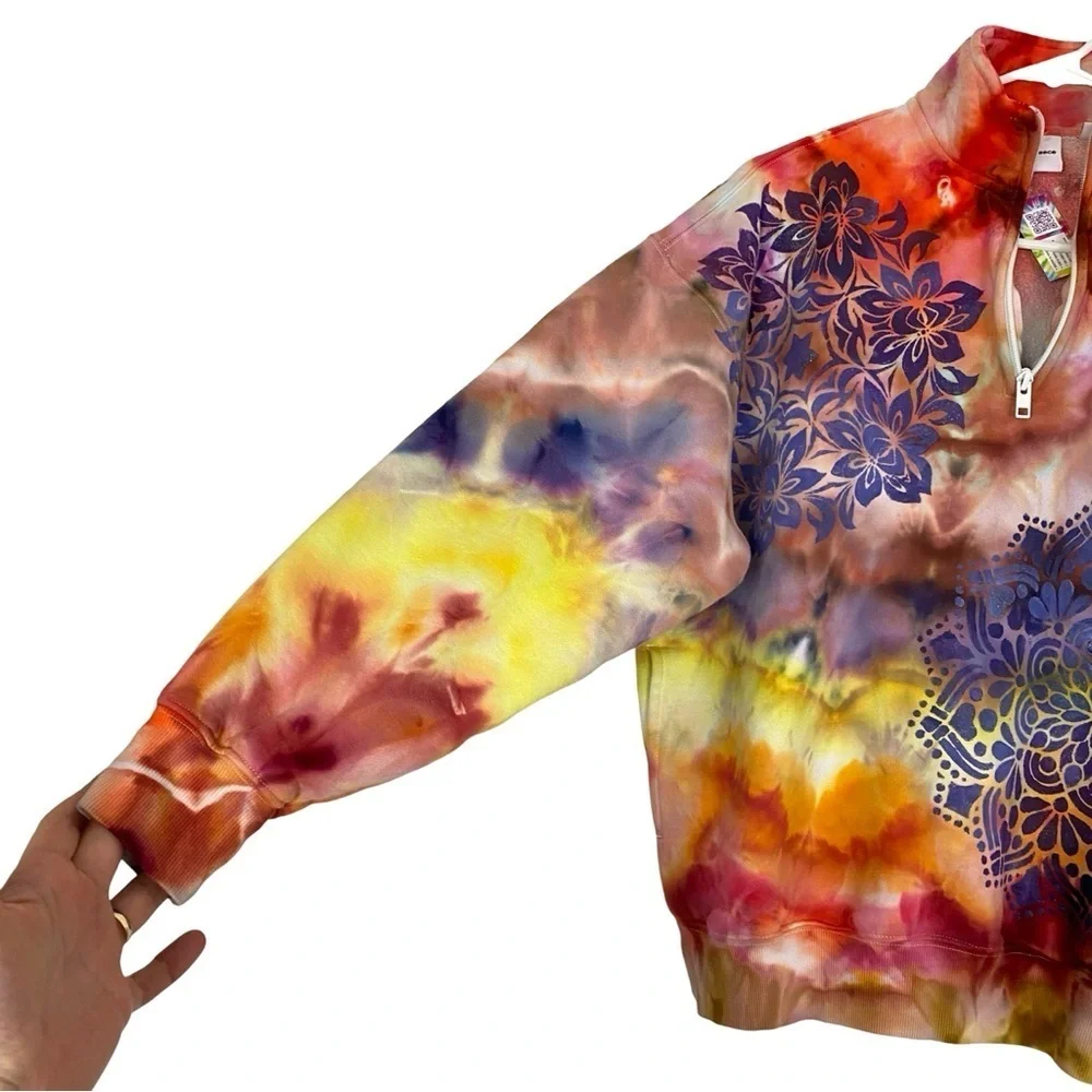 Aritzia TNA Sweatfleece Women Size Small Cozy Fleece Mega Fit 1/4 Zip Sweatshirt - Picture 3 of 12